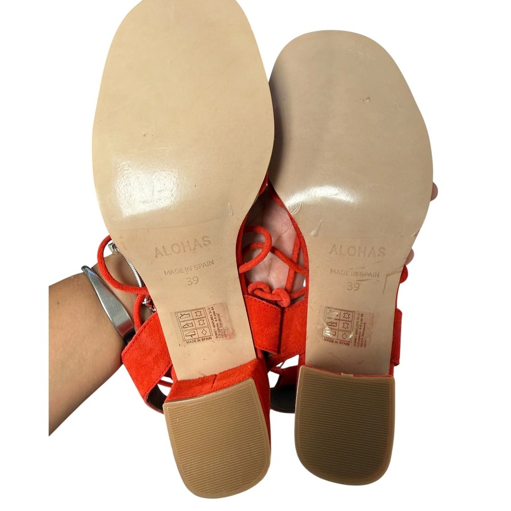 NWOT Alohas Paloma Leather Sandal Sophie Suede Orange Red Women EU 39 US (8-8.5) - Picture 9 of 11